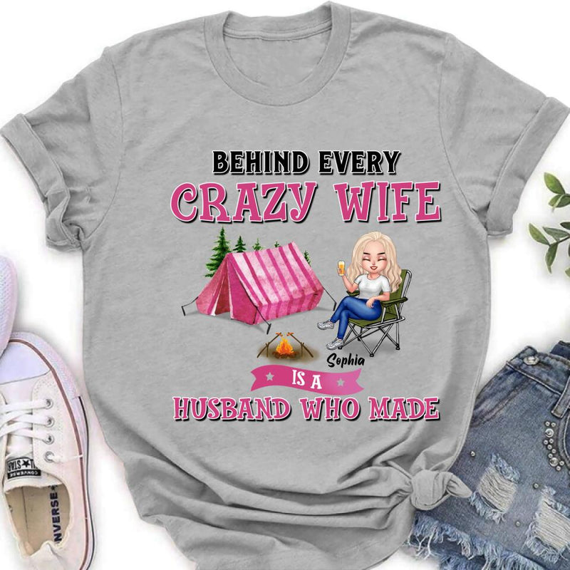 Personalized Camping Queen Shirt - Gift Idea For Camping Lovers/Mother's Day - I Am A Spoiled Camping Lady, It's My Husband's Fault Because He Treats Me Like Queen