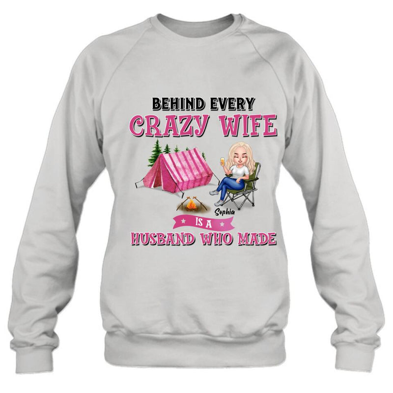 Personalized Camping Queen Shirt - Gift Idea For Camping Lovers/Mother's Day - I Am A Spoiled Camping Lady, It's My Husband's Fault Because He Treats Me Like Queen
