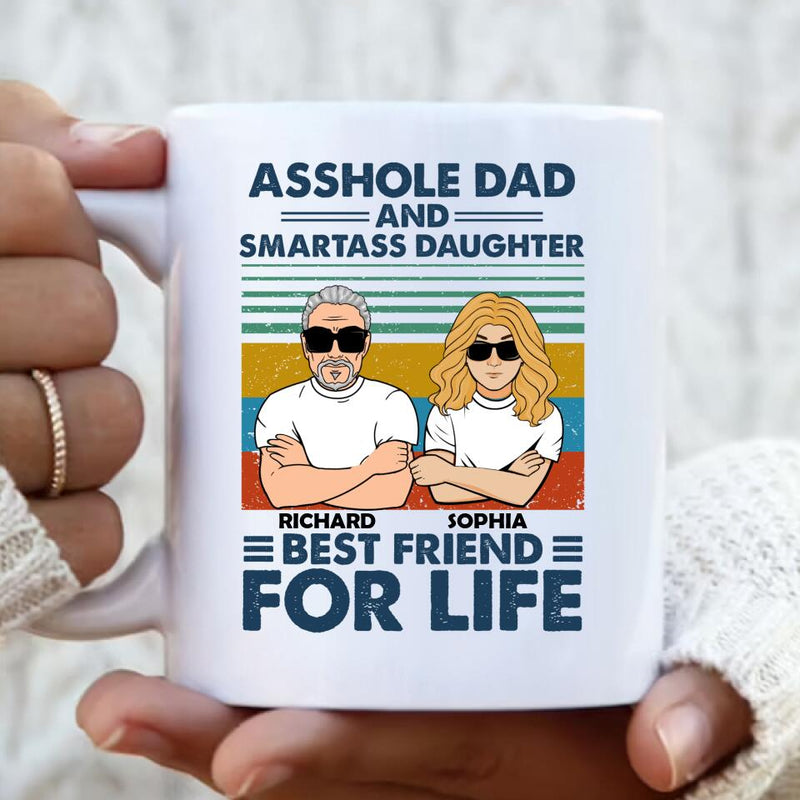 Personalized Father & Daughter Coffee Mug - Gift Idea For Father's Day Asshole Dad And Smartass Daughter