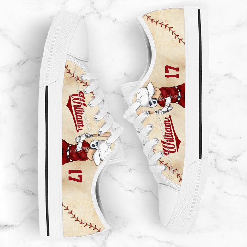 Personalized Baseball Low Top Sneakers - Birthday Gift Idea For Baseball Lovers