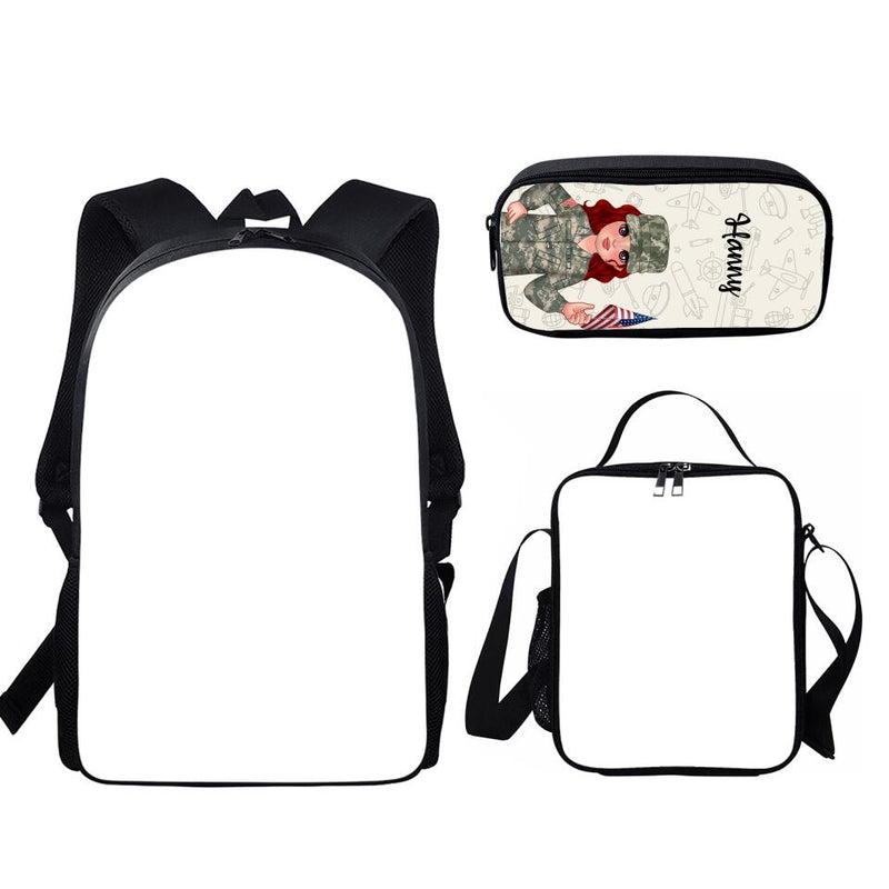 Custom Personalized USA Veteran Bag Set - Gift Idea For Kids/ Military Gift