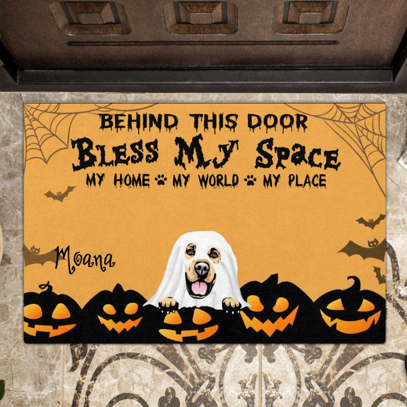 Personalized Dog Halloween Doormat - Up to 5 Dogs - Best Gift For Dog Lovers - Bless My Space