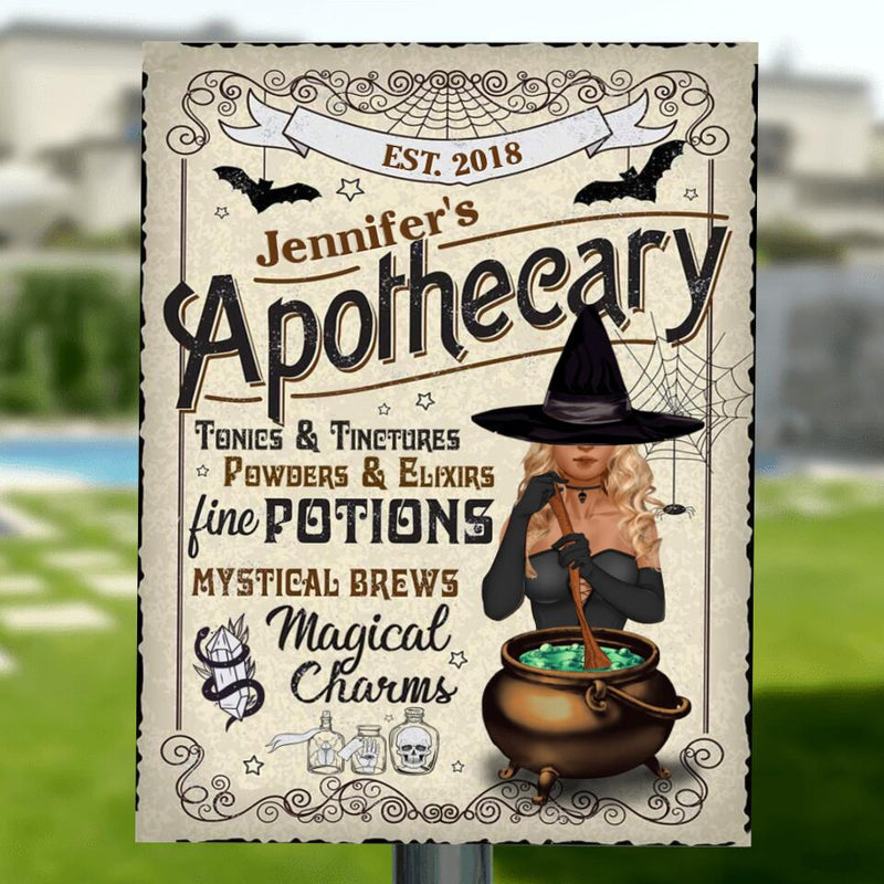 Personalized Witch Metal Sign - Halloween Gift Idea For Friends/Wiccan Decor/Pagan Decor - Apothecary