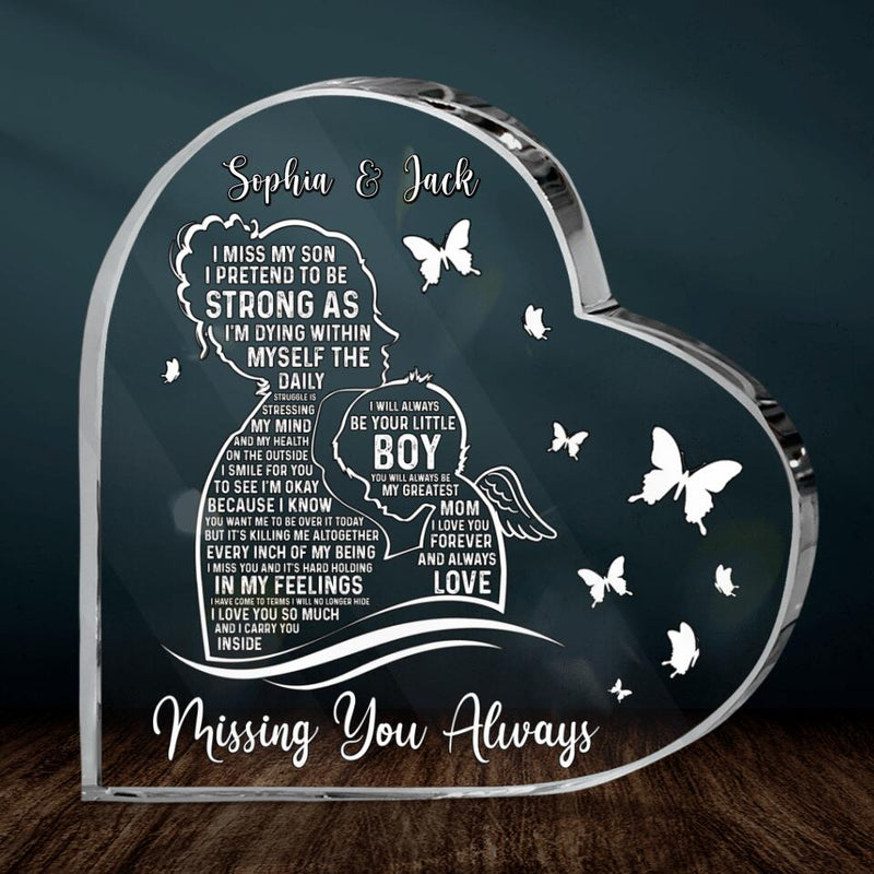 Personalized Mom And Son Acrylic Plaque - Memorial Gift For Mother's Day - Missing You Always