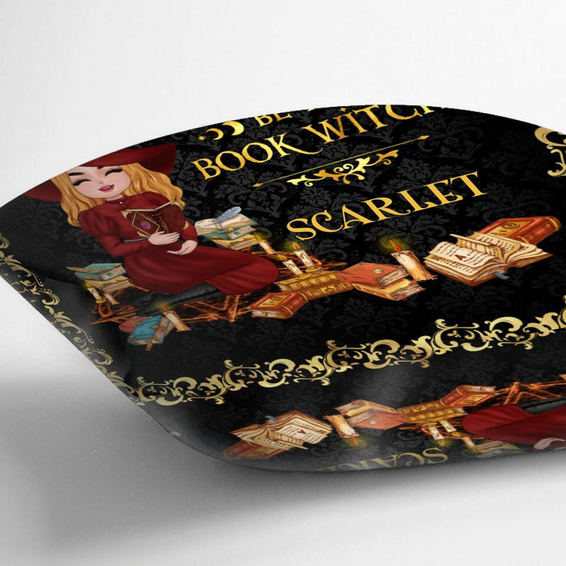 Personalized Book Witch Pillow Cover - Halloween Gift Idea For Book Lovers - In A World Full Of Bookworms Be A Book Witch