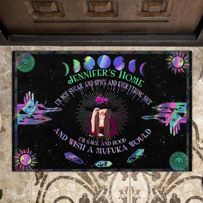 Personalized Witch Lair Doormat - Gift Idea For Witch Lovers/Halloween - I'm Not Sugar And Spice And Everything Nice