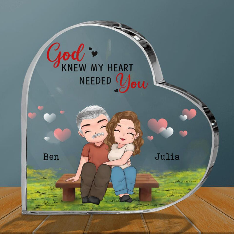 Personalized Couple Acrylic Plaque - Gift Idea For Couple/Mother's Day Gift From Husband - God Knew My Heart Needed You