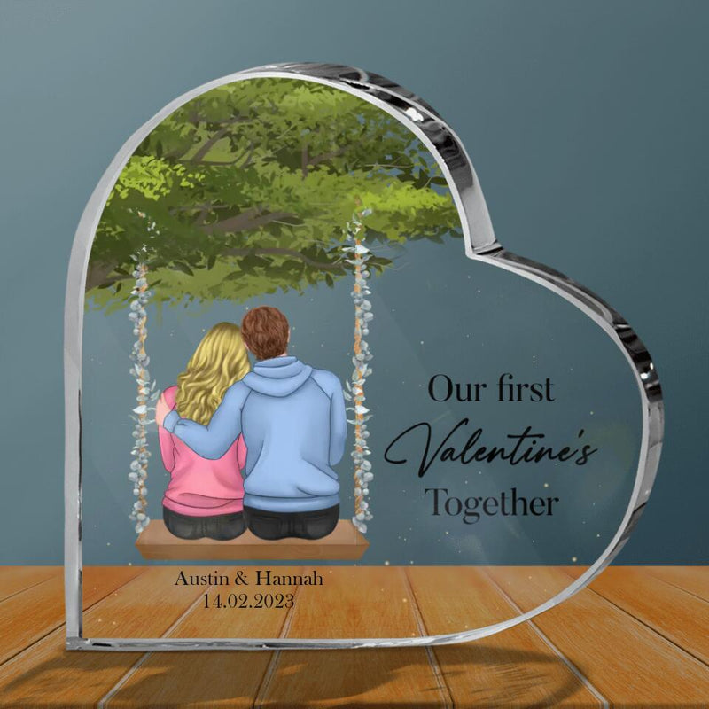 Personalized Couple Acrylic Plaque - Valentine's Day Gift Idea For Couple/Him & Her - Our First Valentine's Together