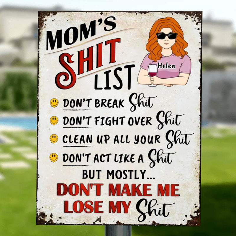Personalized Mom's List Metal Sign - Gift Idea For Mom/Mother's Day Gift