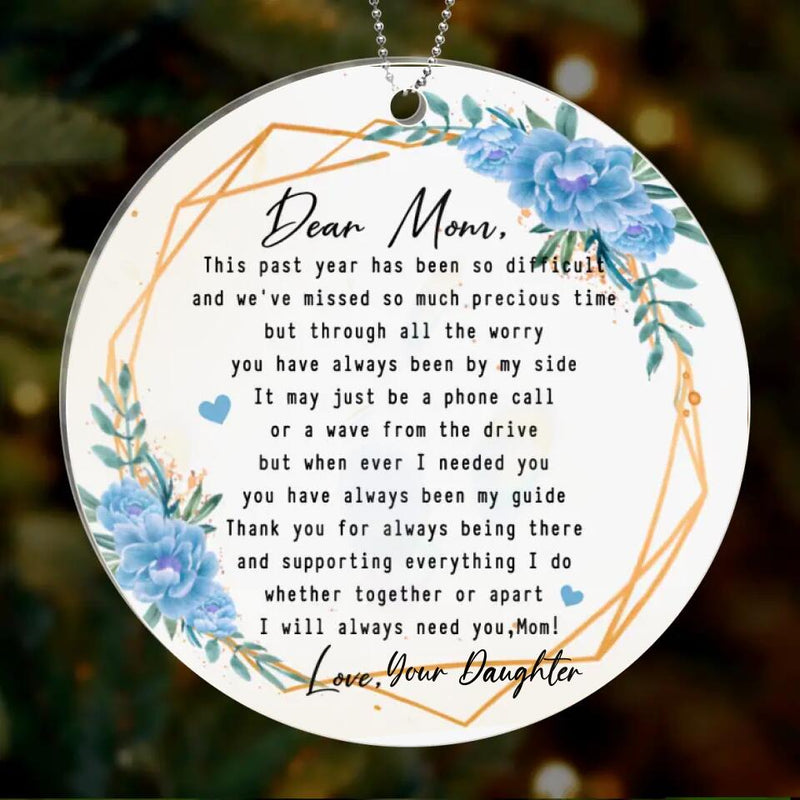 Personalized Letter Ornament - Gift for Mom from Daughter/Son