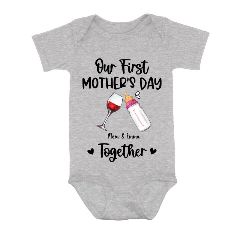 Personalized Baby Onesie/T-Shirt - Mother's Day Gift Idea For Baby/Mom - Our First Mother's Day Together