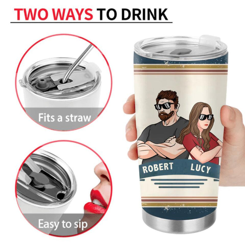 Personalized Father & Daughter Tumbler - Gift Idea For Father's Day - Thanks For Teaching Me How To Be A Man