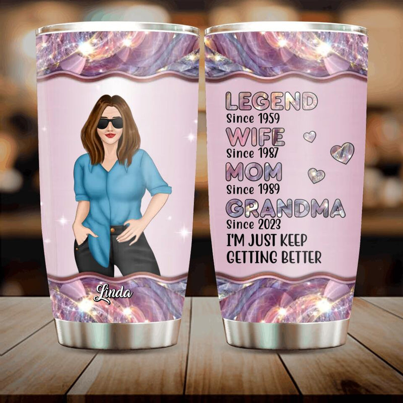 Personalized Grandma Tumbler - Mother's Day Gift Idea - Just Keep Getting Better