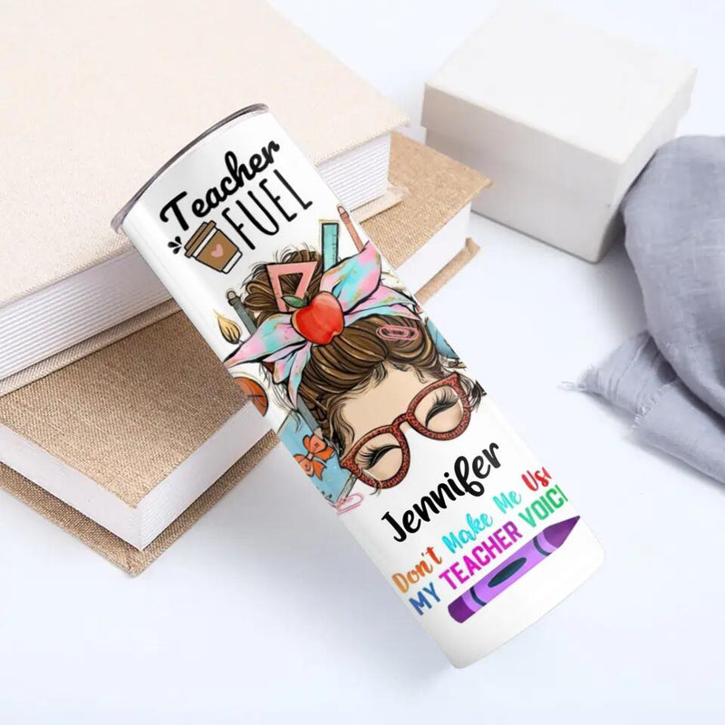 Personalized Teacher Skinny Tumbler 20oz - Best Gift Idea For Teacher/Birthday - The Influence Of A Good Teacher Can Never Be Erased