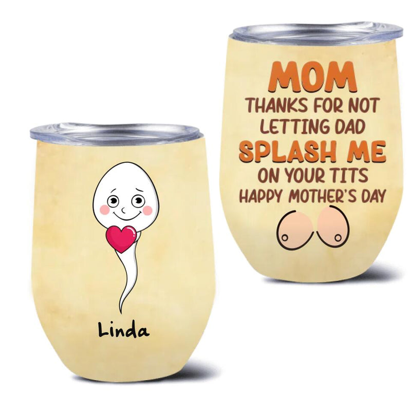 Personalized Sperms Wine Tumbler - Gift Idea From Kids - Up to 6 Sperms