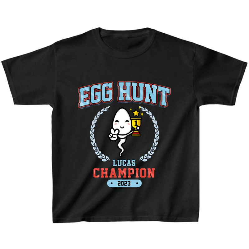 Personalized Kid T-shirt/Baby Onesie - Gift Idea From Mother/Father to Kid - Egg Hunt Champion 2023