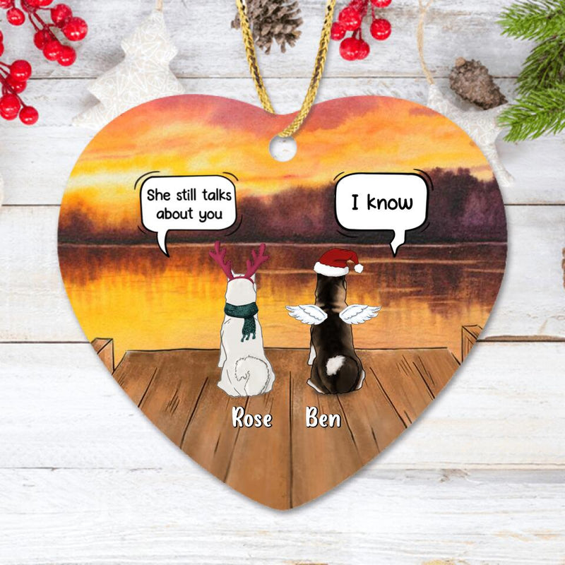 Personalized Xmas Pet Memorial Ornament - Up to 5 Dogs/Cats - Christmas Memorial Gift For Dog/ Cat Lover