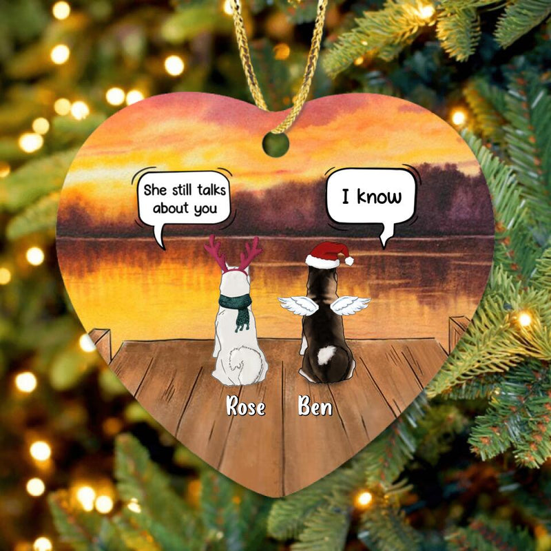 Personalized Xmas Pet Memorial Ornament - Up to 5 Dogs/Cats - Christmas Memorial Gift For Dog/ Cat Lover