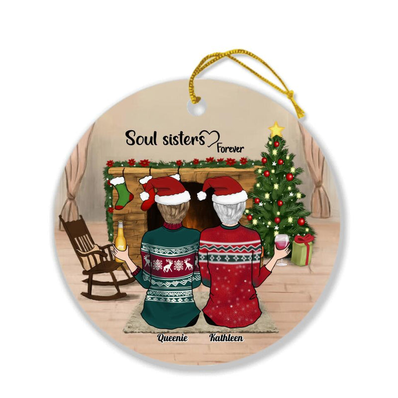 Personalized Best Friend Christmas Ornament - Gift Idea Best Friend - Up to 6 Besties - Besties Forever