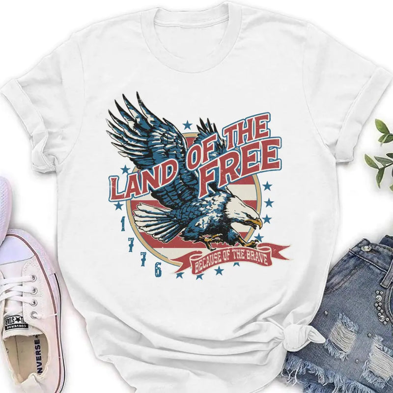 Personalized Veteran Shirt - Father's Day Gift Idea For Veteran - Land Of The Free Because Of The Brave