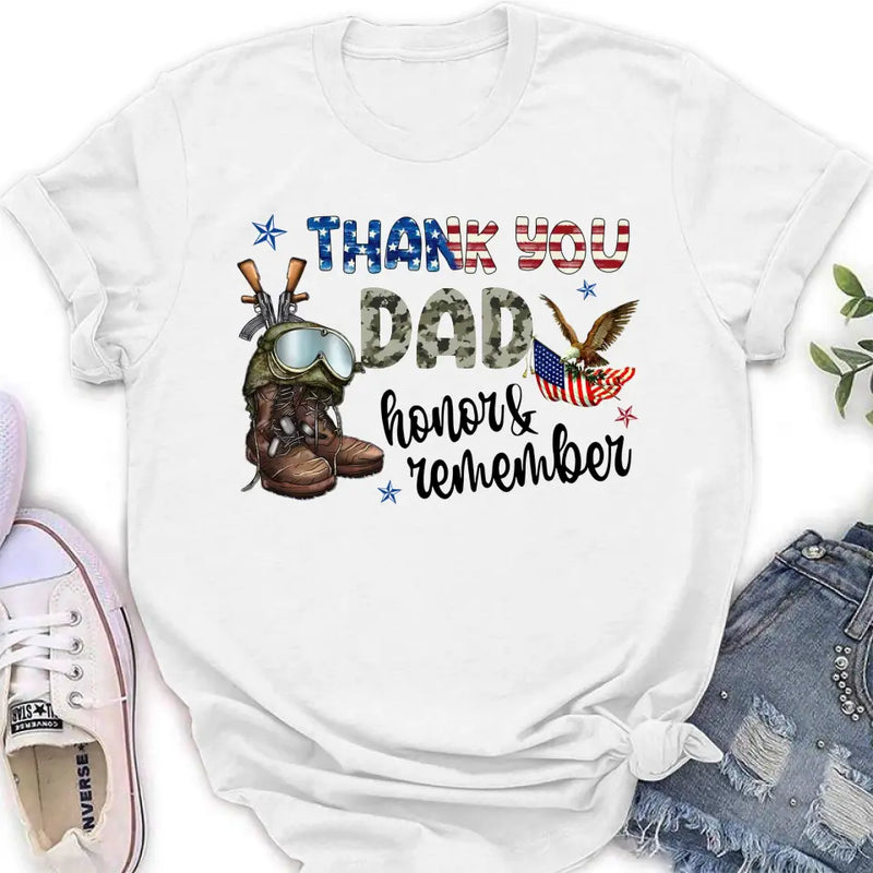 Personalized Memorial Day Shirt/Hoodie - Memorial Gift Idea For Veterans Day/Independence Day - Thank You Honor & Remember