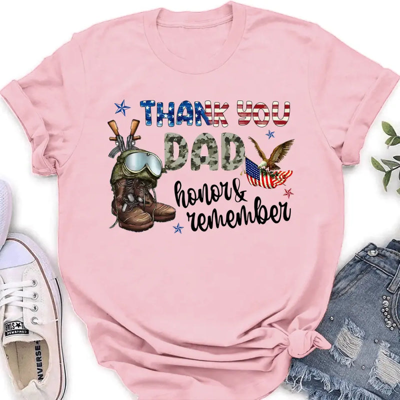 Personalized Memorial Day Shirt/Hoodie - Memorial Gift Idea For Veterans Day/Independence Day - Thank You Honor & Remember