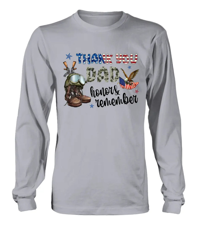 Personalized Memorial Day Shirt/Hoodie - Memorial Gift Idea For Veterans Day/Independence Day - Thank You Honor & Remember