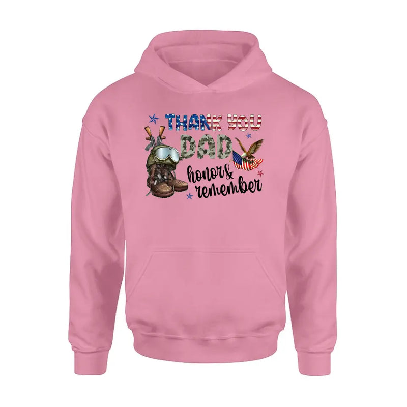 Personalized Memorial Day Shirt/Hoodie - Memorial Gift Idea For Veterans Day/Independence Day - Thank You Honor & Remember