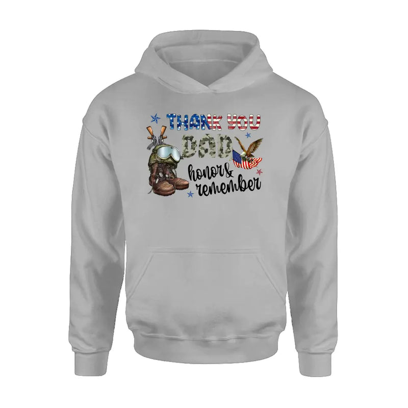 Personalized Memorial Day Shirt/Hoodie - Memorial Gift Idea For Veterans Day/Independence Day - Thank You Honor & Remember