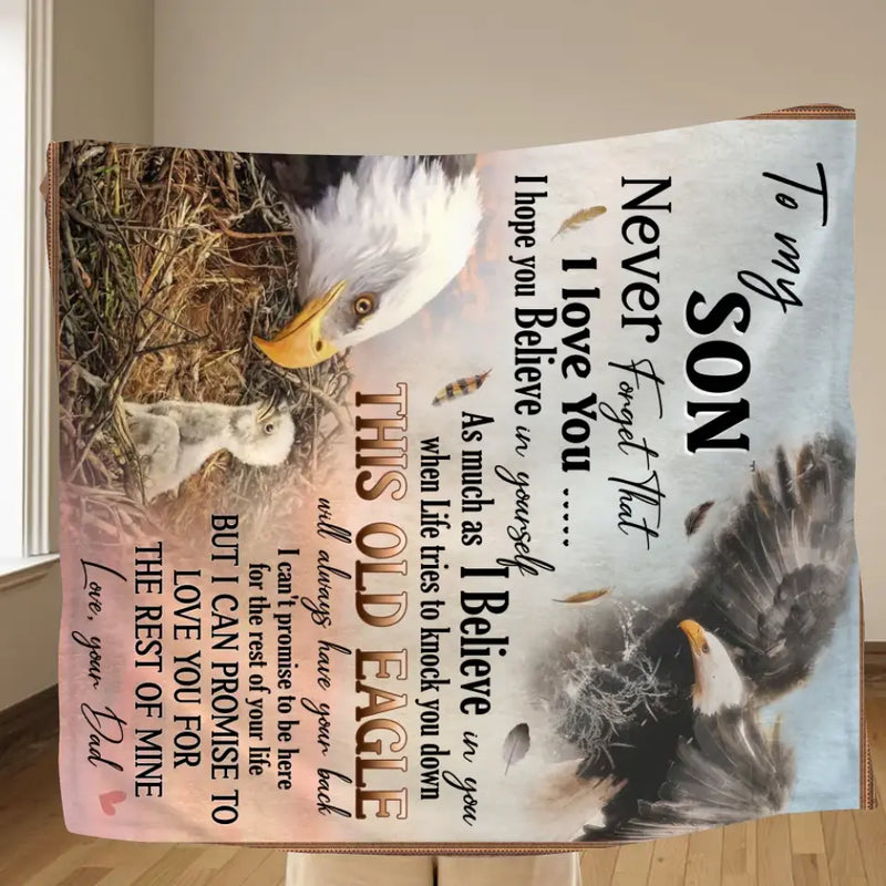 To My Son Fleece Throw Blanket & Quilt - Birthday Gift Idea From Mom Dad To Son - Never Forget That I Love You