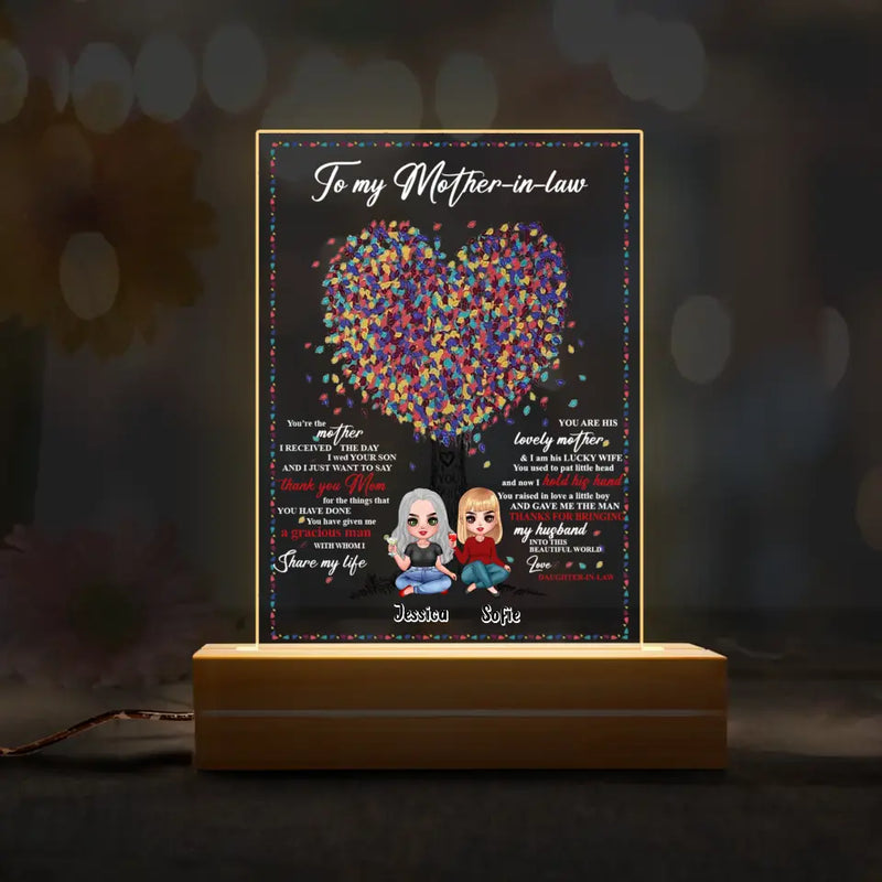 Personalized Mom Acrylic Night Light - Gift Idea For Mother's Day/Mother-In-Law - You're The Mother I Received The Day I Wed Your Son