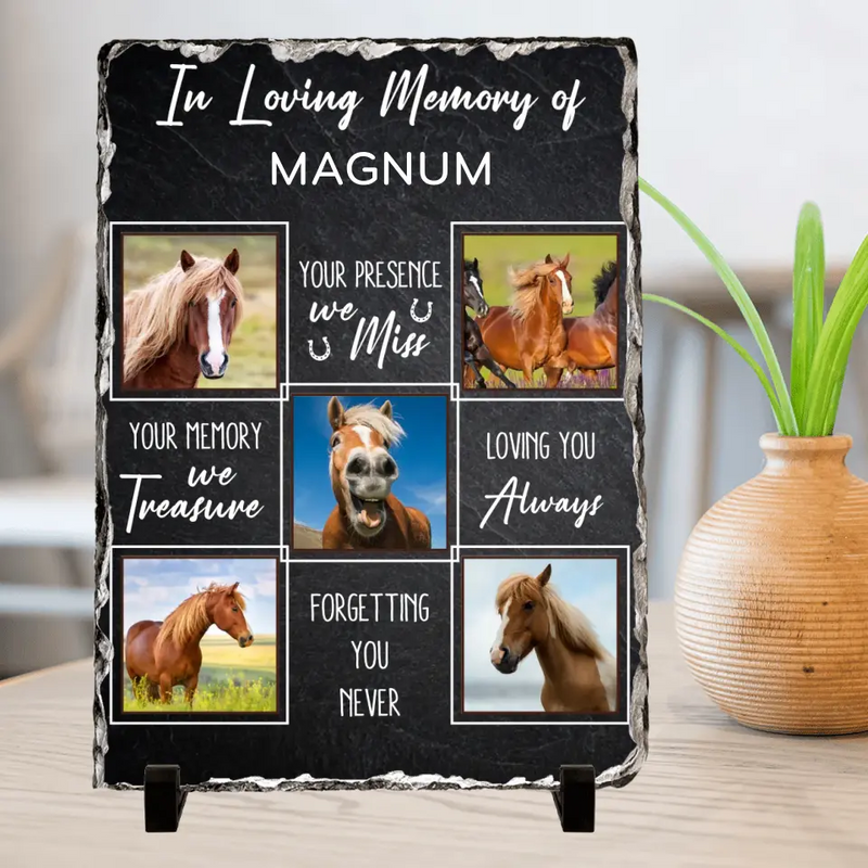Personalized Memorial Lithograph - Upload Horse Photo - Memorial Gift Idea - They Live In Our Hearts