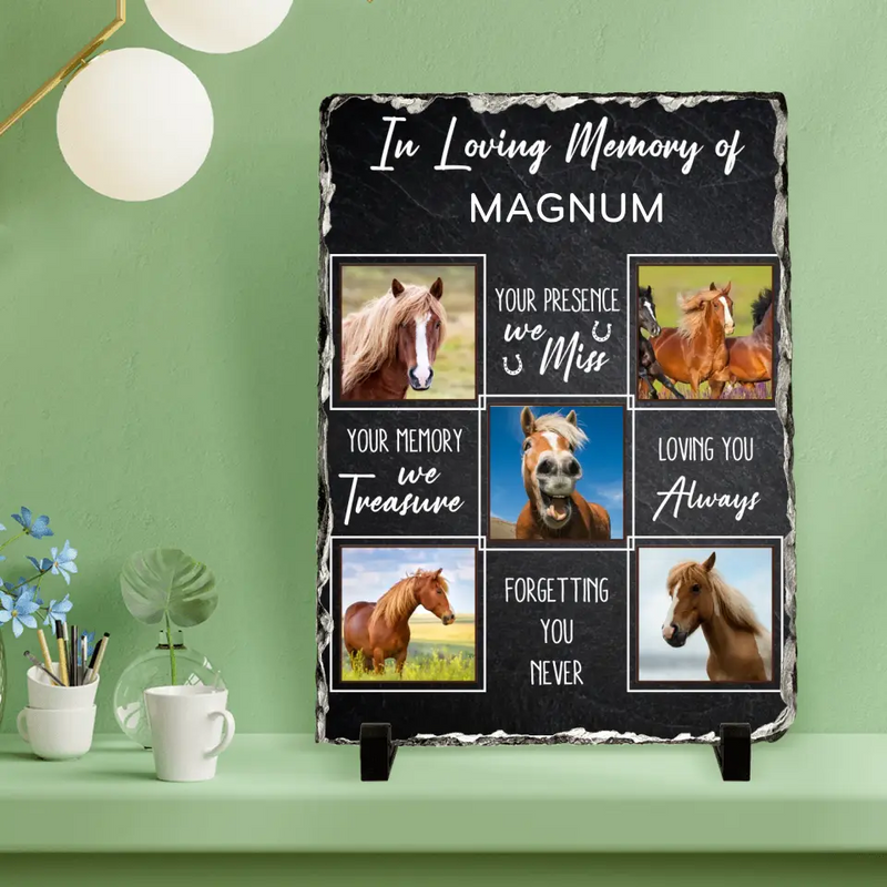 Personalized Memorial Lithograph - Upload Horse Photo - Memorial Gift Idea - They Live In Our Hearts