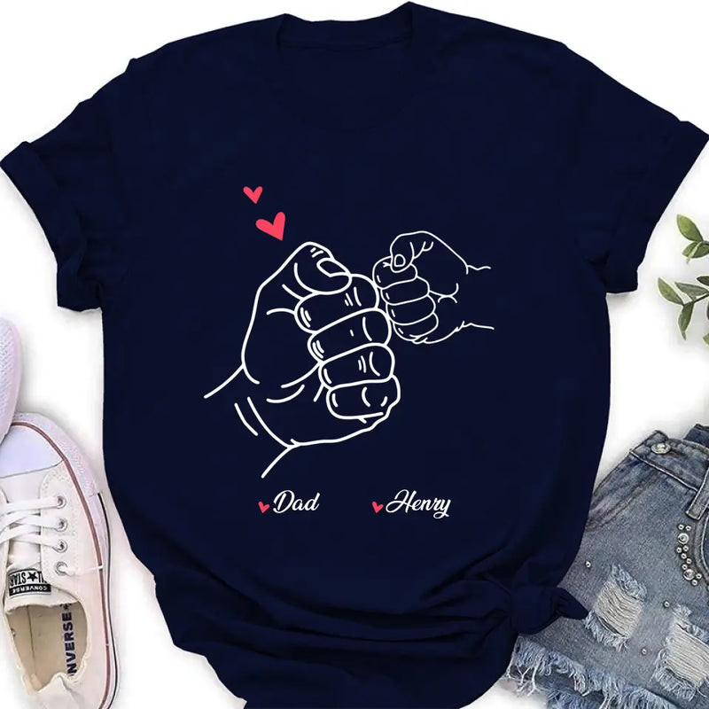 Personalized Papa & Kids Fist Bump Shirt/Hoodie - Father's Day Gift Idea For Father From Kid - Custom Up to 7 Kids' Name
