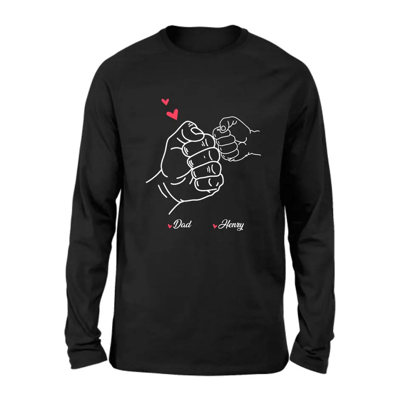 Personalized Papa & Kids Fist Bump Shirt/Hoodie - Father's Day Gift Idea For Father From Kid - Custom Up to 7 Kids' Name