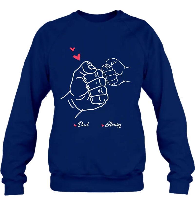 Personalized Papa & Kids Fist Bump Shirt/Hoodie - Father's Day Gift Idea For Father From Kid - Custom Up to 7 Kids' Name
