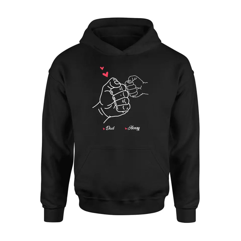 Personalized Papa & Kids Fist Bump Shirt/Hoodie - Father's Day Gift Idea For Father From Kid - Custom Up to 7 Kids' Name
