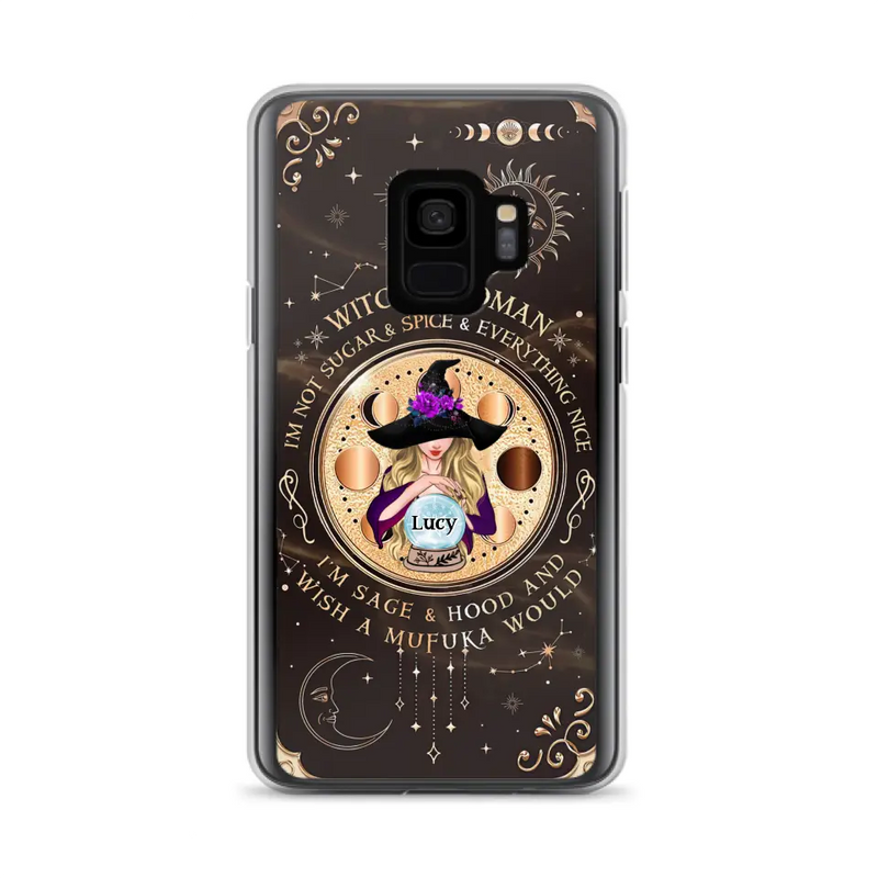 Personalized Witchy Woman Phone Case - Gift Idea For Witch/Friends/Birthday/Halloween Day - I'm Not Sugar & Spice & Everything Nice - Case For iPhone/Samsung