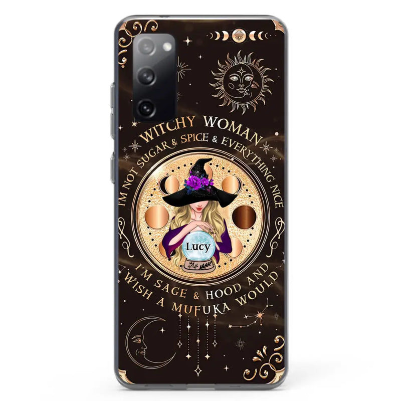 Personalized Witchy Woman Phone Case - Gift Idea For Witch/Friends/Birthday/Halloween Day - I'm Not Sugar & Spice & Everything Nice - Case For iPhone/Samsung