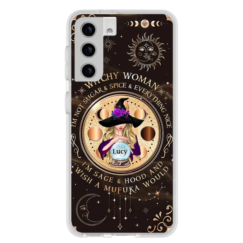 Personalized Witchy Woman Phone Case - Gift Idea For Witch/Friends/Birthday/Halloween Day - I'm Not Sugar & Spice & Everything Nice - Case For iPhone/Samsung
