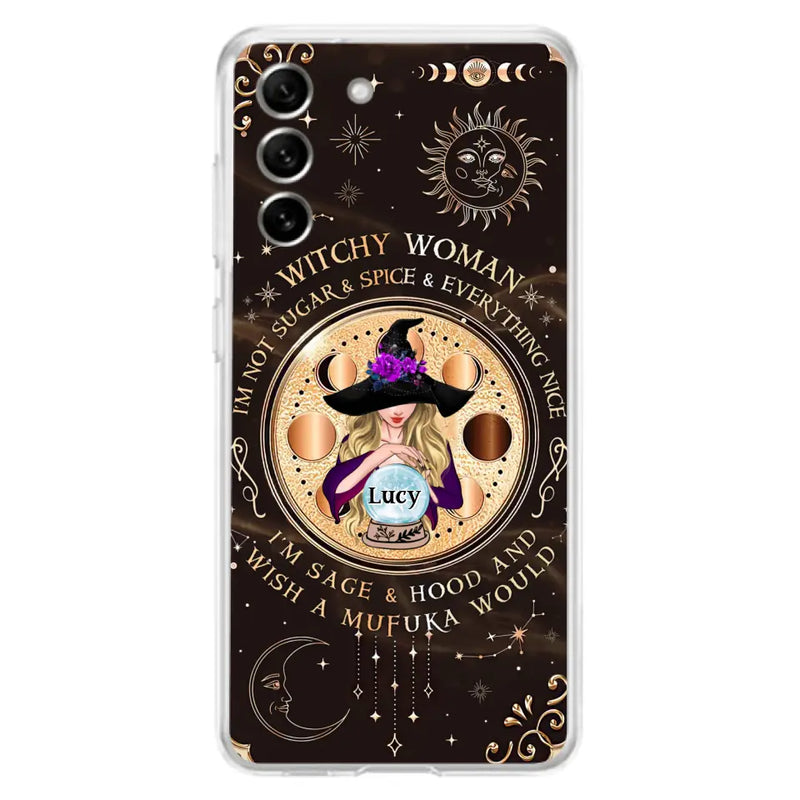 Personalized Witchy Woman Phone Case - Gift Idea For Witch/Friends/Birthday/Halloween Day - I'm Not Sugar & Spice & Everything Nice - Case For iPhone/Samsung