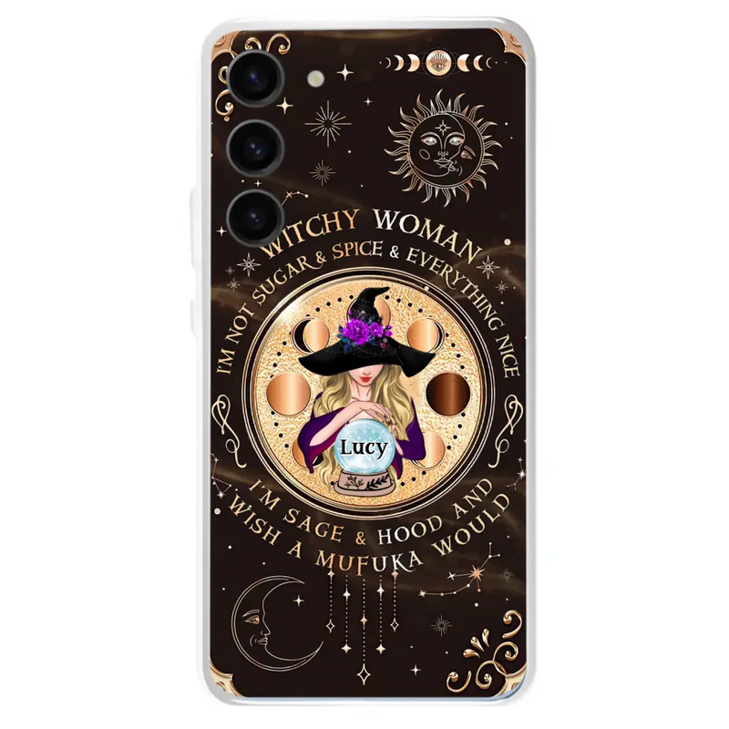 Personalized Witchy Woman Phone Case - Gift Idea For Witch/Friends/Birthday/Halloween Day - I'm Not Sugar & Spice & Everything Nice - Case For iPhone/Samsung