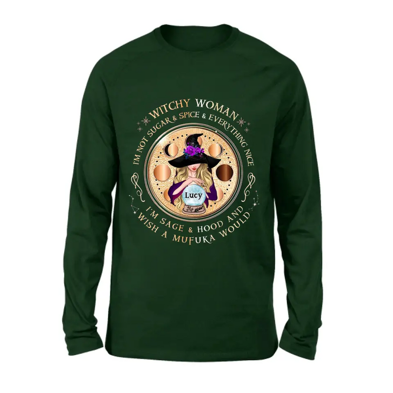 Personalized Witchy Woman Shirt/Hoodie - Gift Idea For Witch/Friends/Birthday/Halloween Day - I'm Not Sugar & Spice & Everything Nice