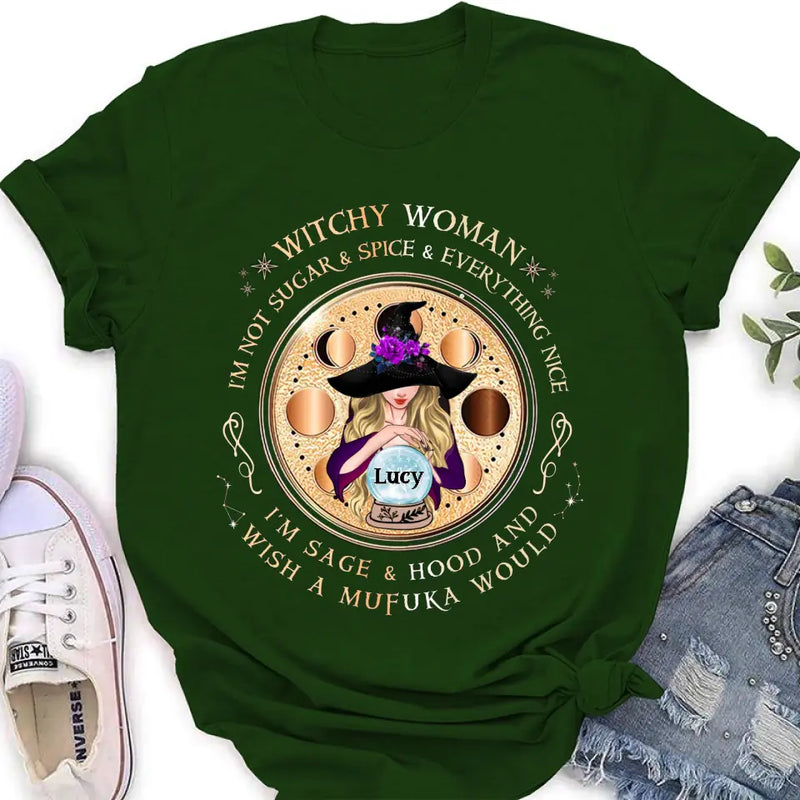Personalized Witchy Woman Shirt/Hoodie - Gift Idea For Witch/Friends/Birthday/Halloween Day - I'm Not Sugar & Spice & Everything Nice