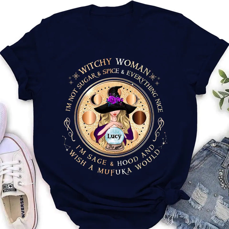 Personalized Witchy Woman Shirt/Hoodie - Gift Idea For Witch/Friends/Birthday/Halloween Day - I'm Not Sugar & Spice & Everything Nice