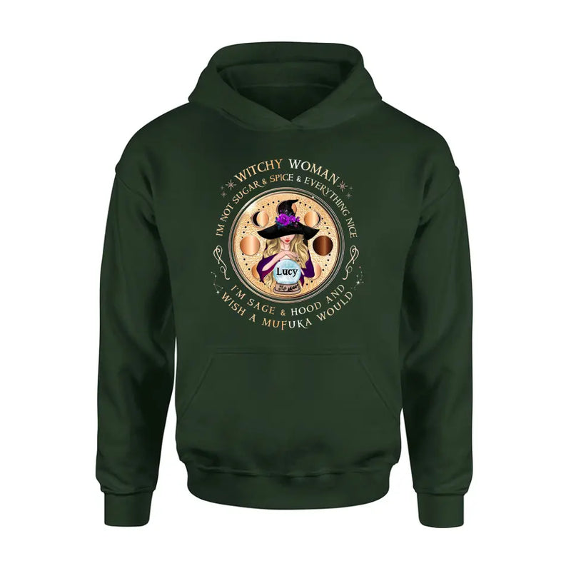 Personalized Witchy Woman Shirt/Hoodie - Gift Idea For Witch/Friends/Birthday/Halloween Day - I'm Not Sugar & Spice & Everything Nice