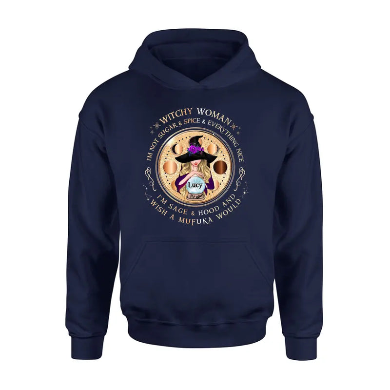 Personalized Witchy Woman Shirt/Hoodie - Gift Idea For Witch/Friends/Birthday/Halloween Day - I'm Not Sugar & Spice & Everything Nice