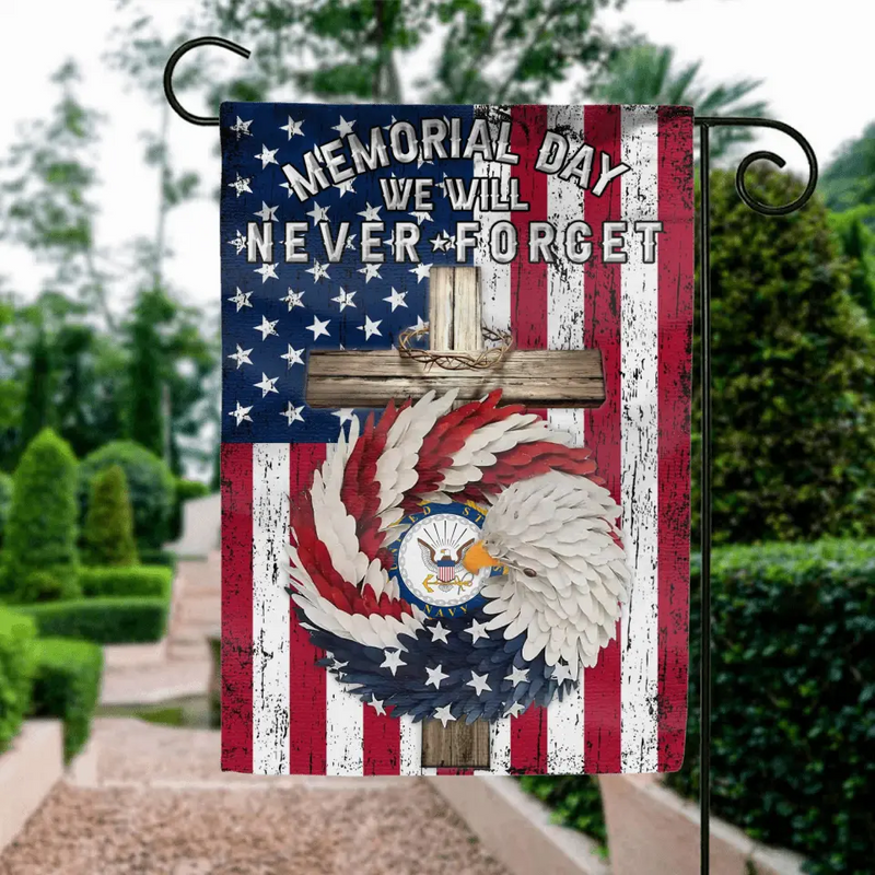 Personalized Memorial Day Flag Sign - Memorial Gift/Independence Day Gift Idea - We Will Never Forget