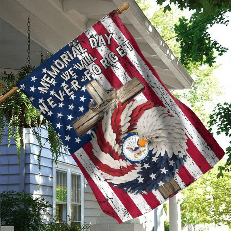 Personalized Memorial Day Flag Sign - Memorial Gift/Independence Day Gift Idea - We Will Never Forget