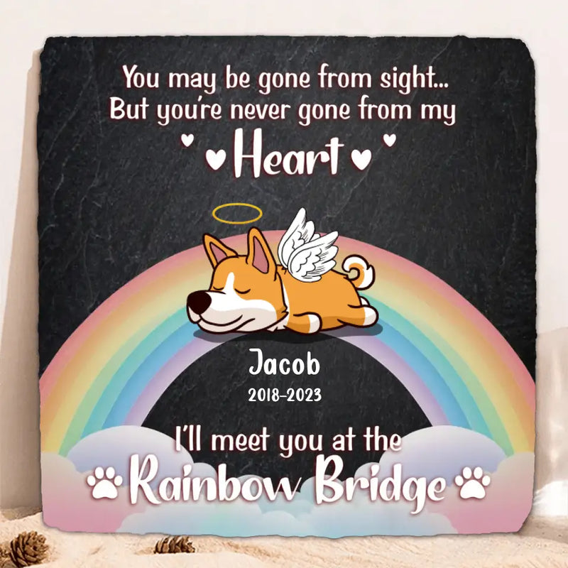 Personalized Memorial Dog Lithograph - Memorial Gift Idea for Dog Lover/Mother's Day/Father's Day - I'll Meet You At The Rainbow Bridge